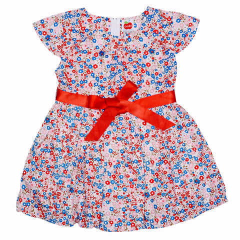 Sabrina French Primrose Dress with 2 Belts, Sizes in 2Y - 12Y - The Happiness Blog | Oobi Girls Kid Fashion