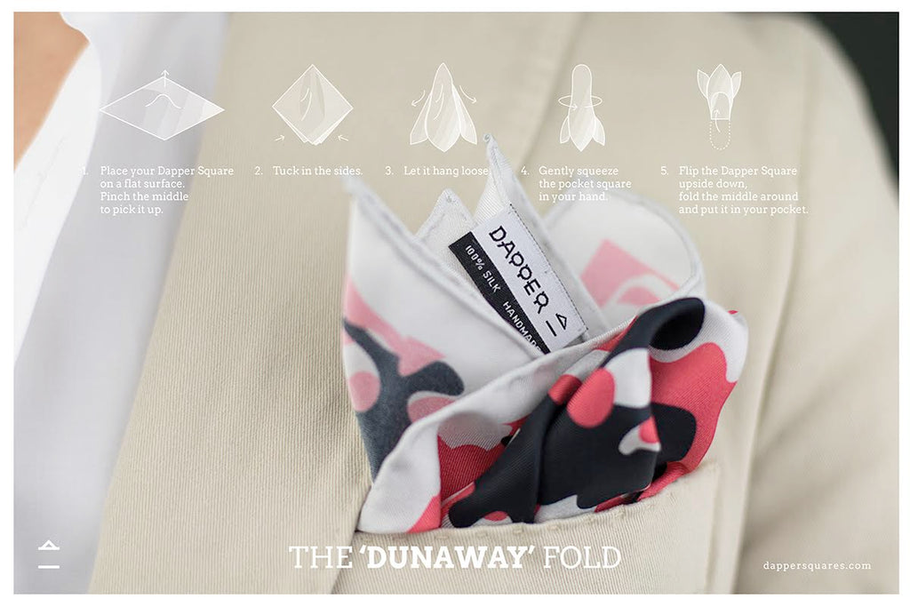 Foldonomy of the pocket square - the dunaway fold