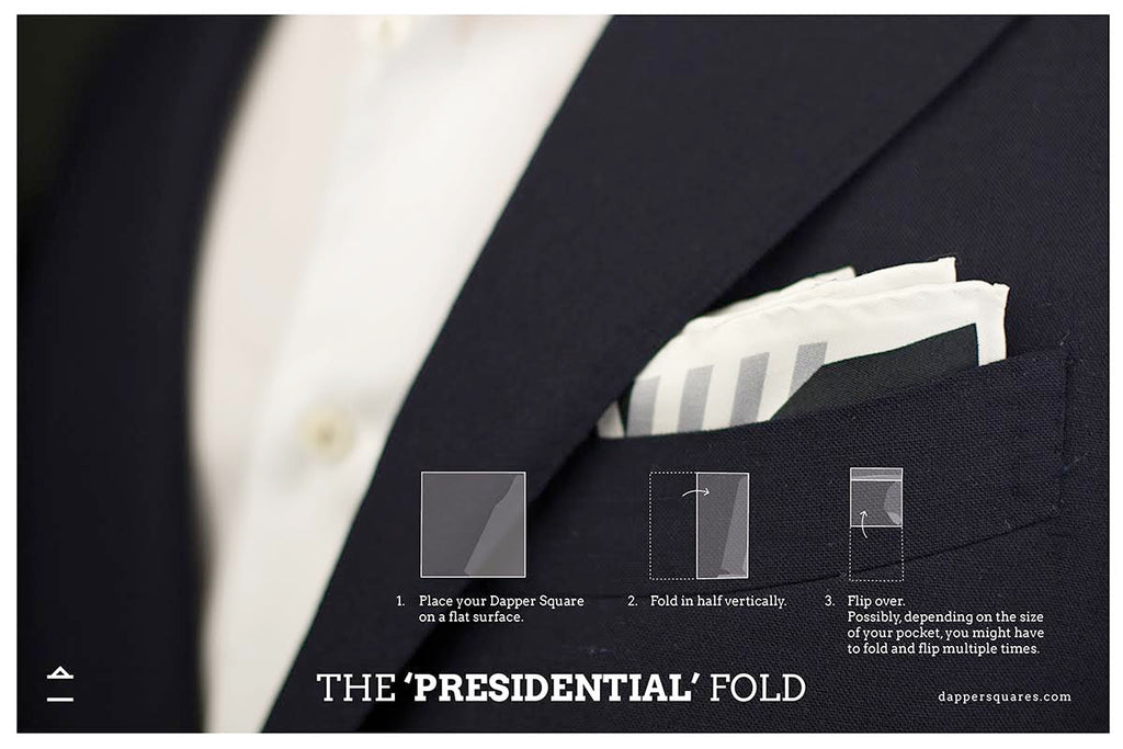 Foldonomy of the pocket square - the presidential fold