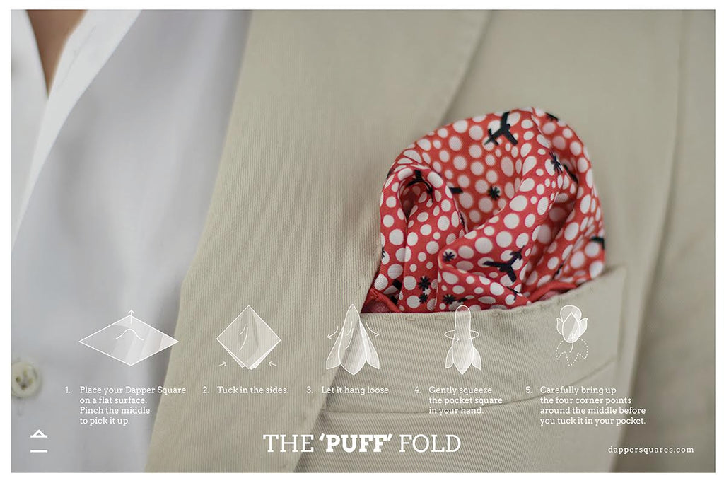 Foldonomy of the pocket square - the puff fold