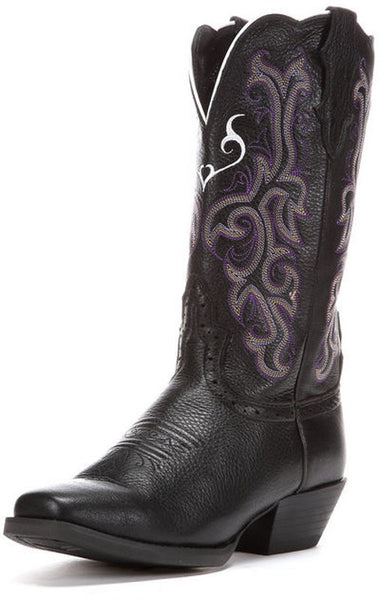 justin women's black cowboy boots