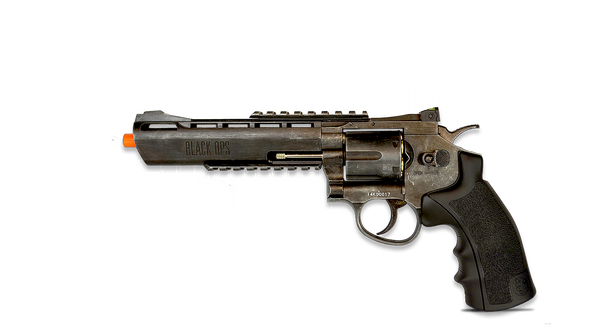 Exterminator Full Metal Airsoft Revolver 6 Aged Black Ops Usa
