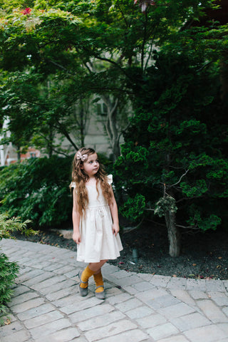 Wren & James linen pinafore in Natural