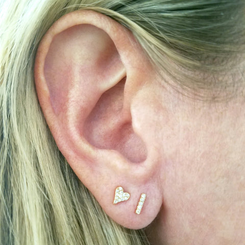 Diamond Heart Post Earring