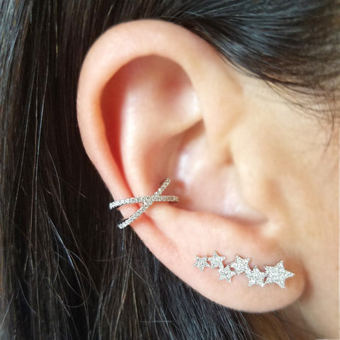 Diamond Star Climber Earring