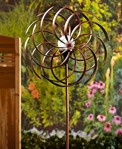 Double Spiral Solar Garden Spinner