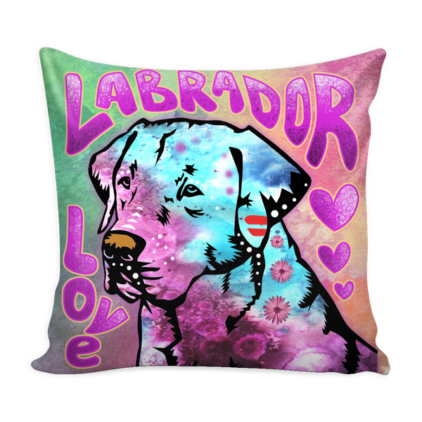Black Labrador Dog Soft Velvet Feel Cushion Cover With Inner Pillow AD-L86-CPW 