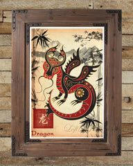 chinese zodiac art, chinese zodiac dragon, asian dragon art, asian wall art, japanese wall art