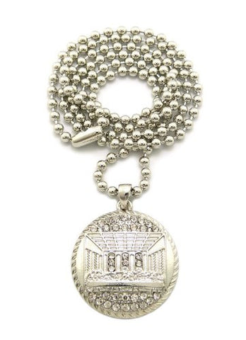 The Last Supper Silver Tone Pendant 3mm 27" Ball Chain Necklace MMP13R