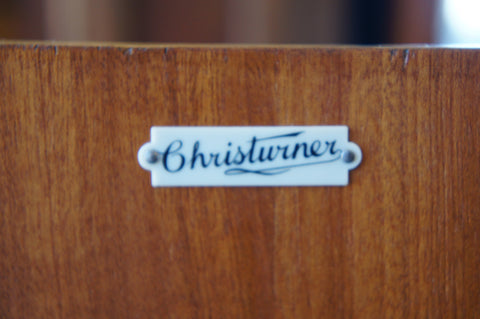 Vintage Retro 1940s Small Oak Veneer 'Christwiner' Tallboy 