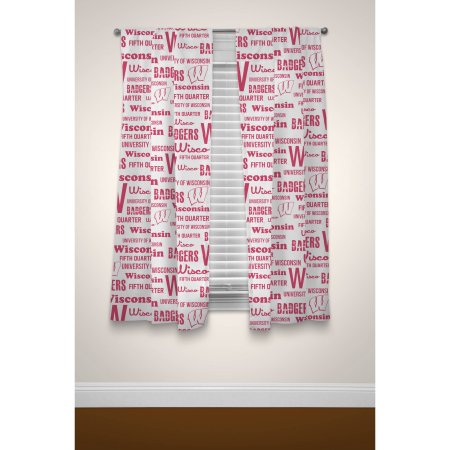 NCAA Wisconsin Badgers Window Curtain Panels - Set of 2 - 36" x 48"