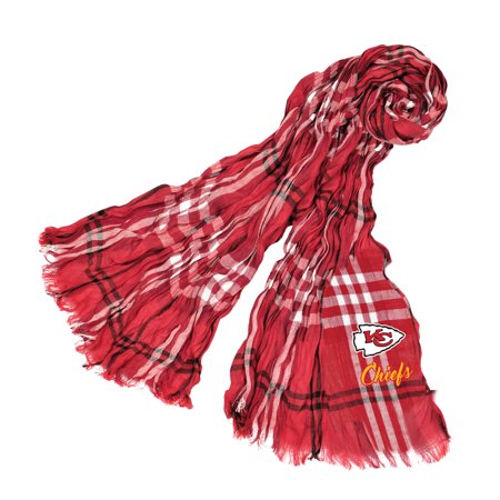 Little Earth - NFL Crinkle Plaid Scarf, Kansas City Chiefs