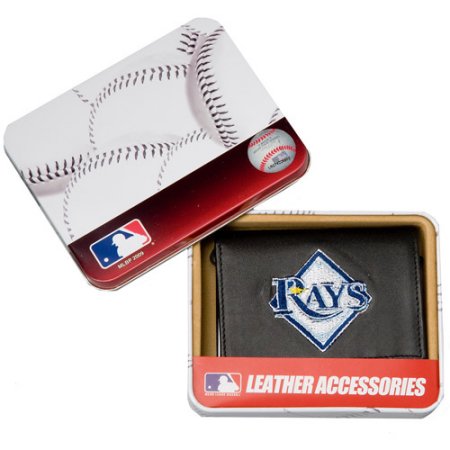 MLB Men's Tampa Bay Rays Diamond Embroidered Trifold Wallet