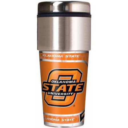 NCAA Oklahoma State 16-Ounce Travel Tumbler with Metallic Wrap