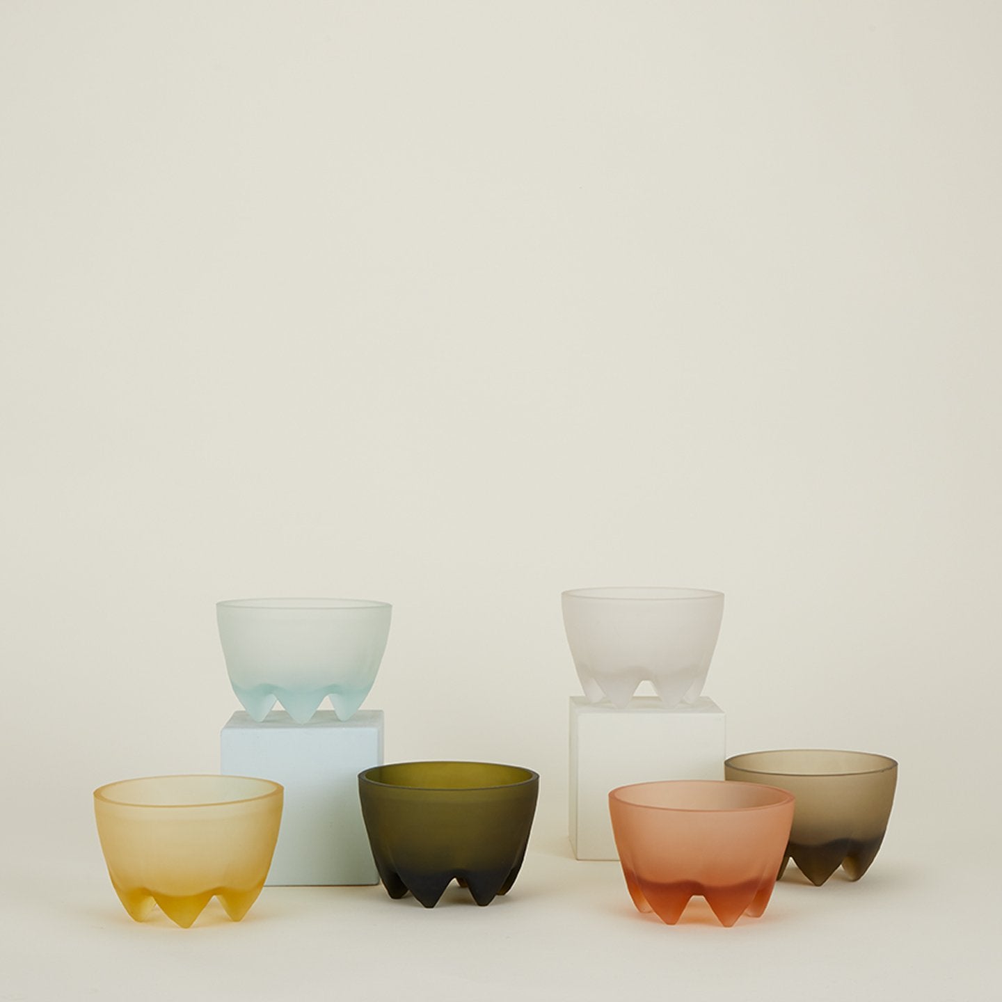 Frosted Footed Bowl - Clear