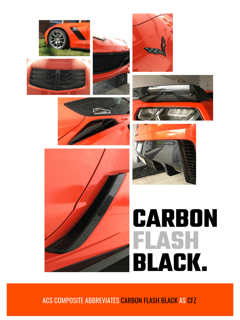Items on the C7 Corvette painted Carbon Flash Metallic Black (WA501Q)