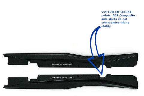 Jacking point demonstration on ACS corvette z06 side skirts