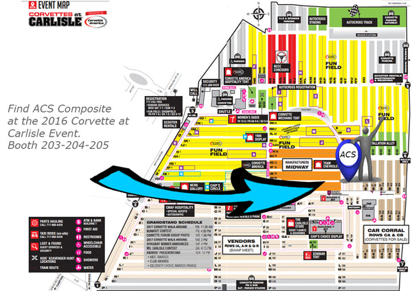 carlisle corvette  map