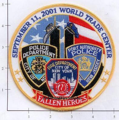 New York City Fire Dept WTC Fallen Heroes Patch 9-11 white