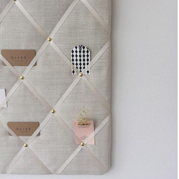 Ivory Linen Message Board, Keep Notes & Reminders Together Organised