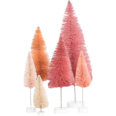 Cody Foster & Co Rainbow Christmas Trees Ornament - Set of 6 - Pink