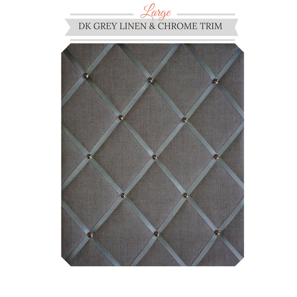 Dark Grey Linen Memo Board Colletion of Bulletin Pinboards To match Interior Design Trends