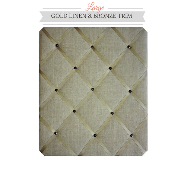 Gold Linen Message Board To Match Your Interior Decor NoticeBoardStore
