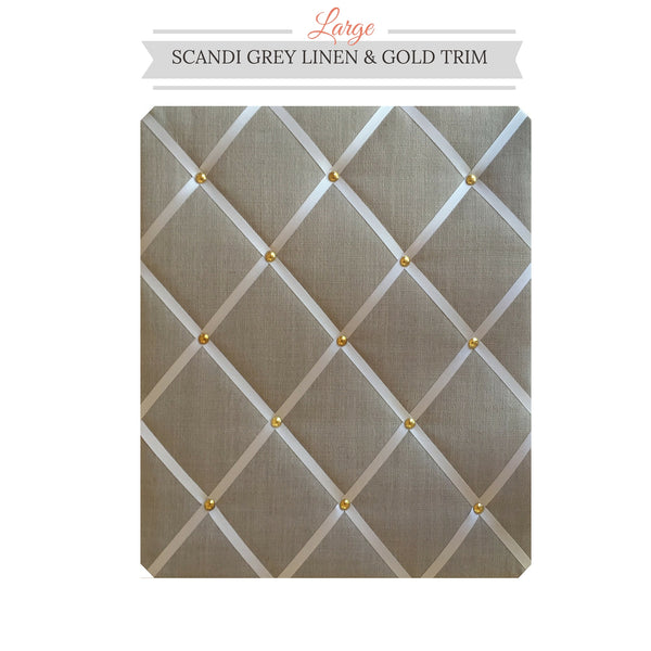Scandi Grey Large Linen Memo Board Organise Your Home Office