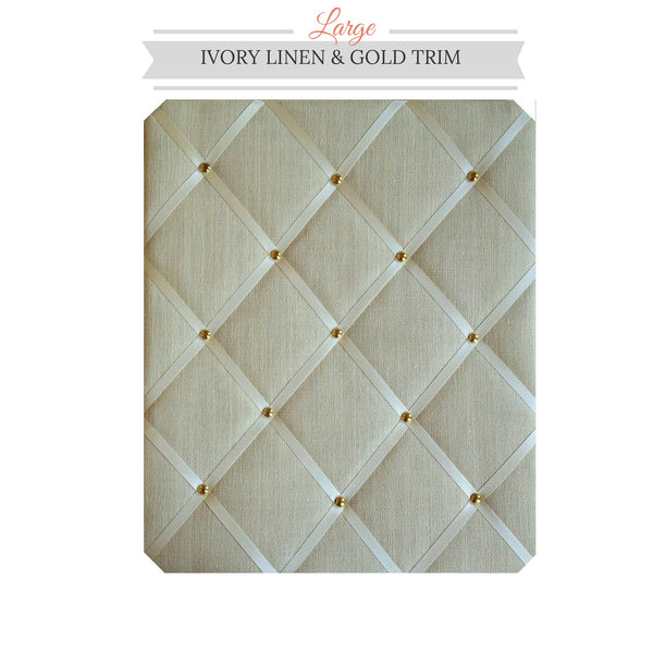 Ivory & Gold Linen Memo Board For Weddings Office Kitchen Home