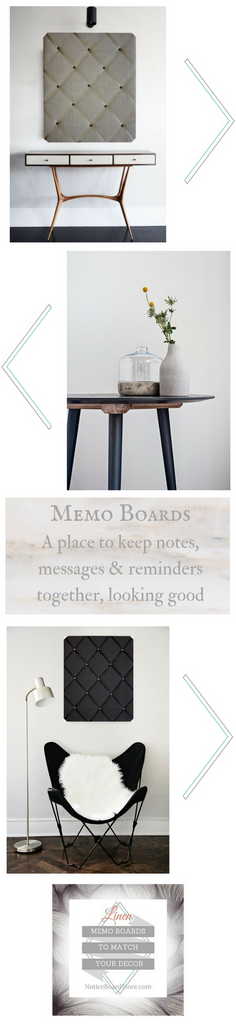 Linen Memo Boards To Match Your Interior Decor Handmade in Great Britain