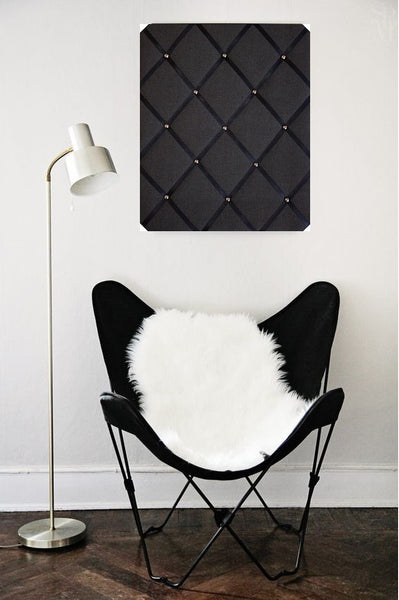 Black Linen Ribbon Message Board - Choose a colour to match your interior decor
