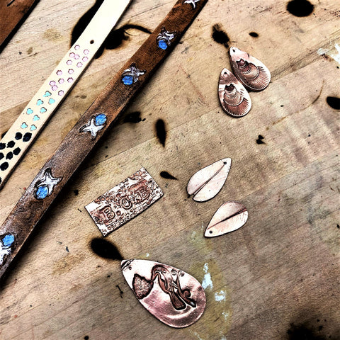 Metal Clay and Leather Workshop- putting the bracelet together