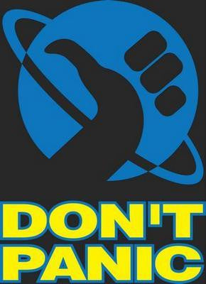 Hitchhikers Guide To The Galaxy Movie Poster Don?T Panic 24in x36in 24x36 - Fame Collectibles