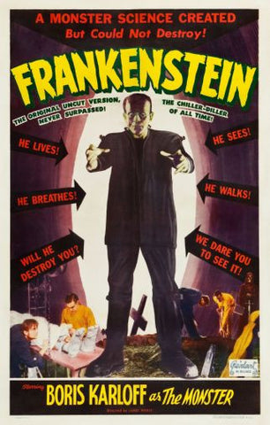 Frankenstein Movie poster 24inx36in Poster 24x36 - Fame Collectibles