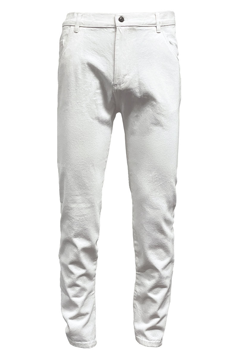 white tapered jeans