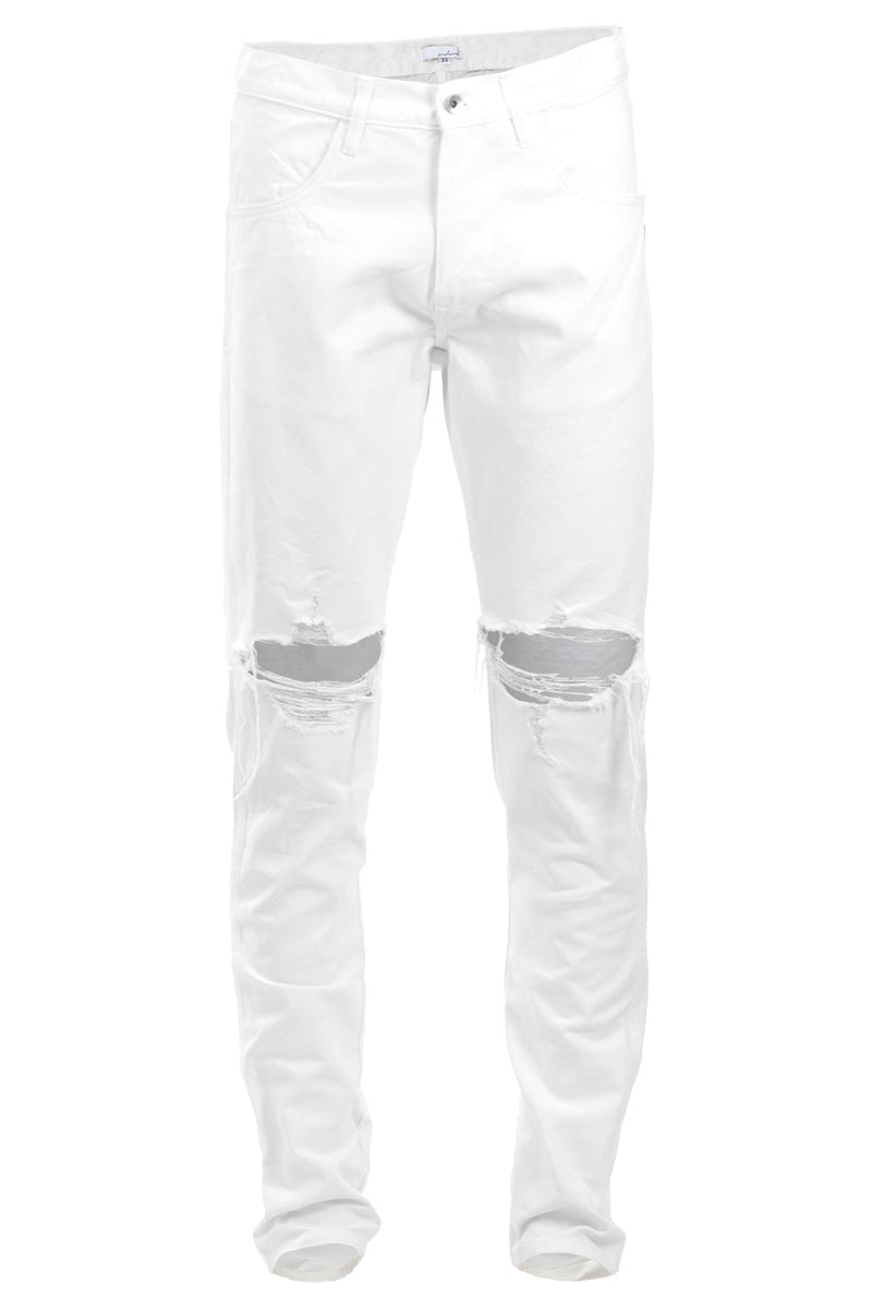 Off White Ripped Tapered Jeans – ENSLAVED