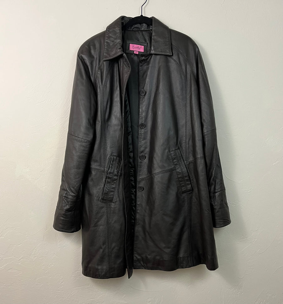 Buttery leather overcoat