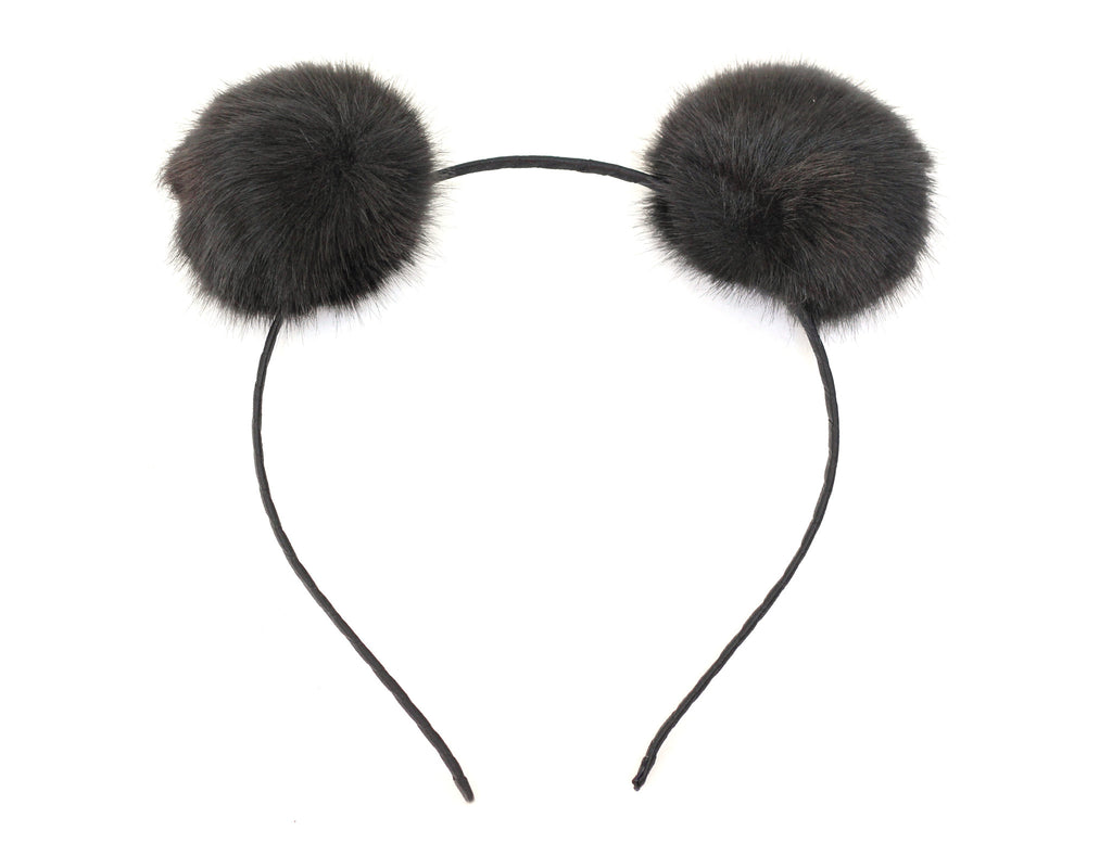 Faux Fur Pom Poms Puff Animal Ear Headband – Pandaloon