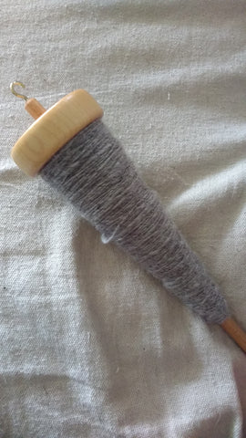 Drop Spindle with Yarn-in-Progress