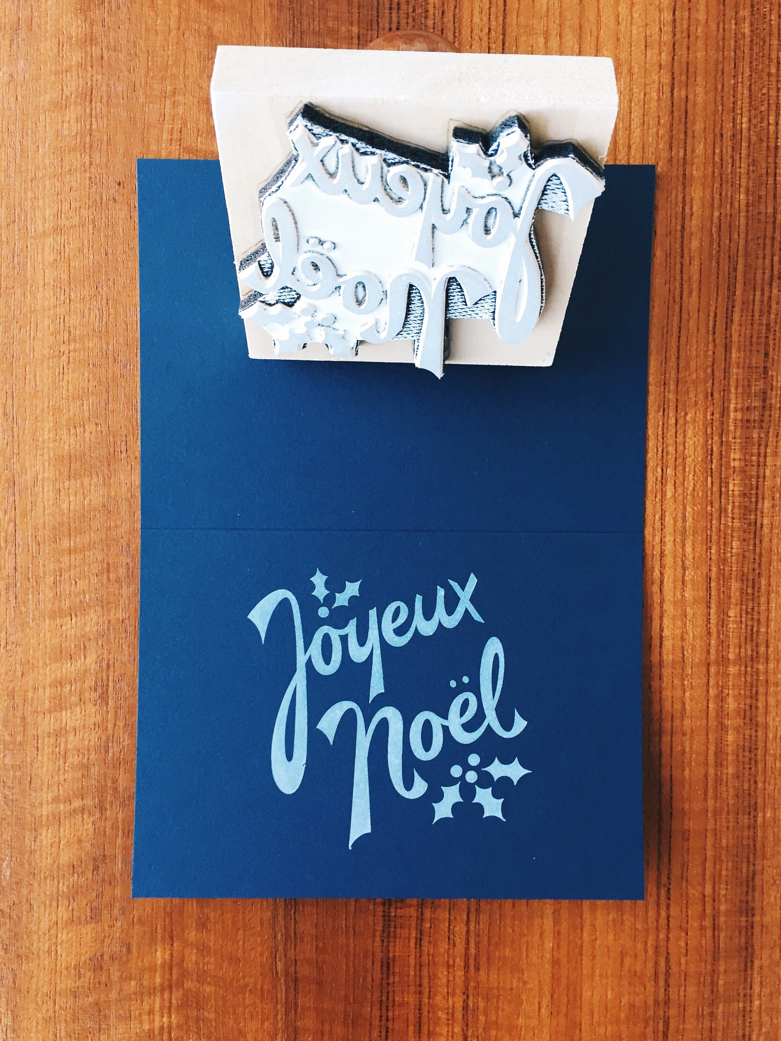 Joyeux Noël and Lumi rubber stamp.