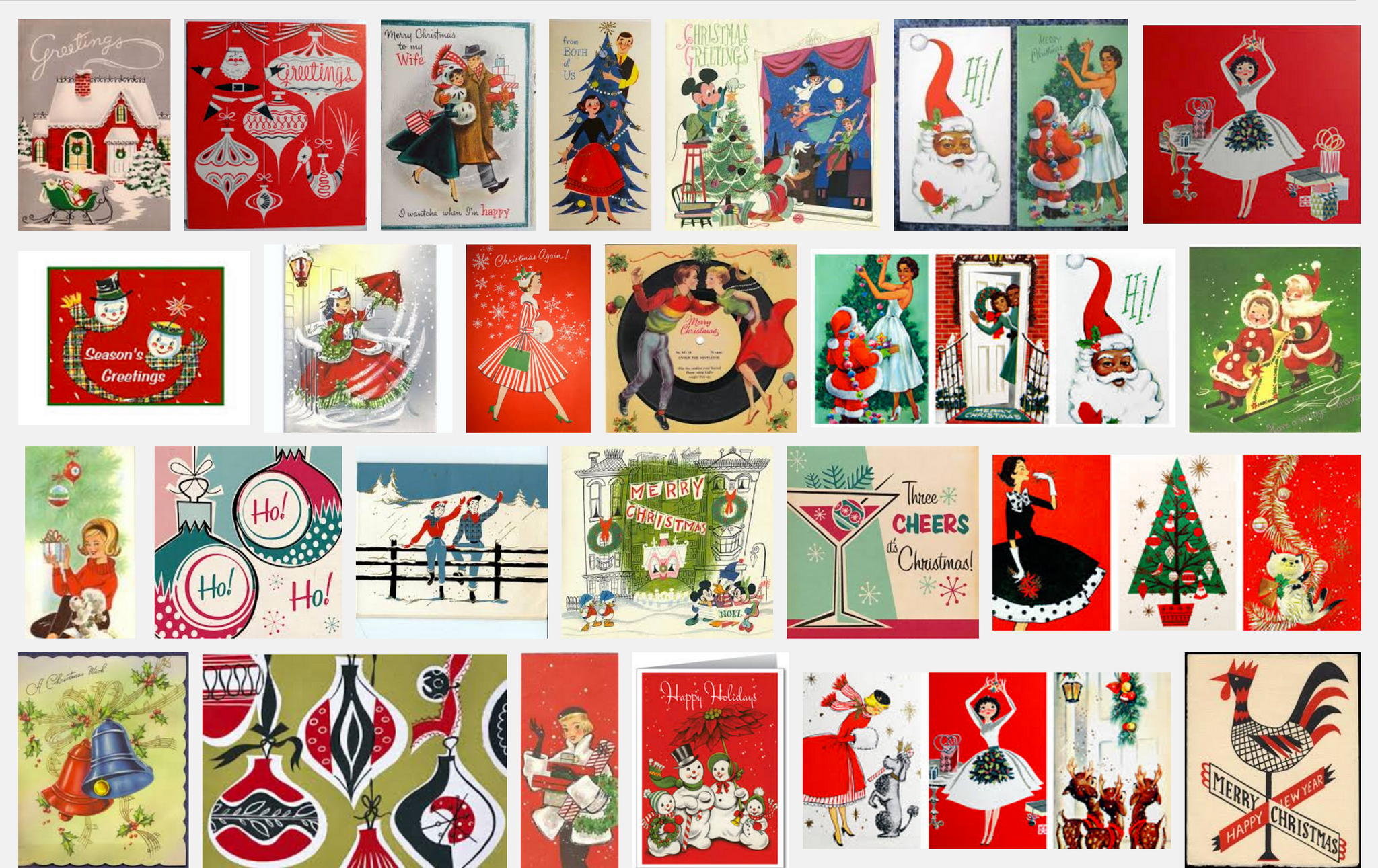 Google image search of greeting cards from the 1950's