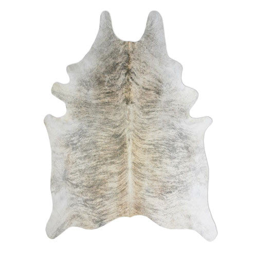 Small Natural Light Exotic Cowhide Rug Open Room