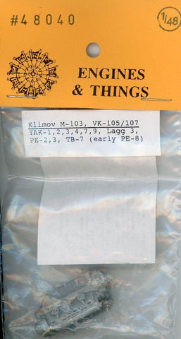 Engines & Things 1:48 Klimov M-103 VK-105/107 Yak-1/2/3/4/7/9 Lagg-3 Set #48040 N/A Engines_Things