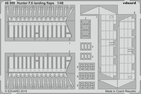 Eduard 1:48 Hunter F.6 Landing Flaps PE Detail Set For Airfix Kit #48990 N/A Eduard