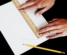 Measuring foot size: step 3