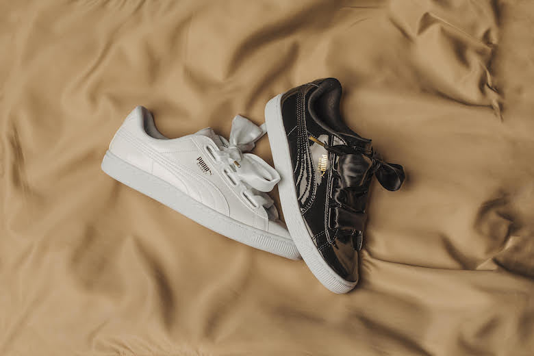 Puma Basket Heart Patent In Black And 