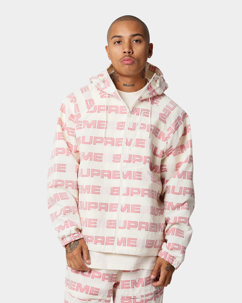 supreme logo ripstop hooded track jacket