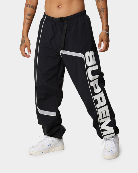 supreme s paneled belted track pant