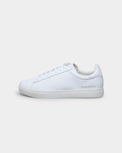 armani exchange white leather sneakers