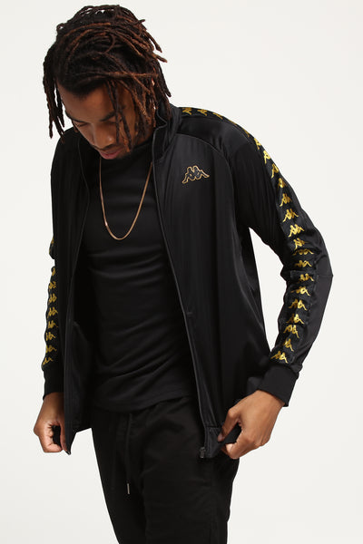 black and gold kappa tracksuit